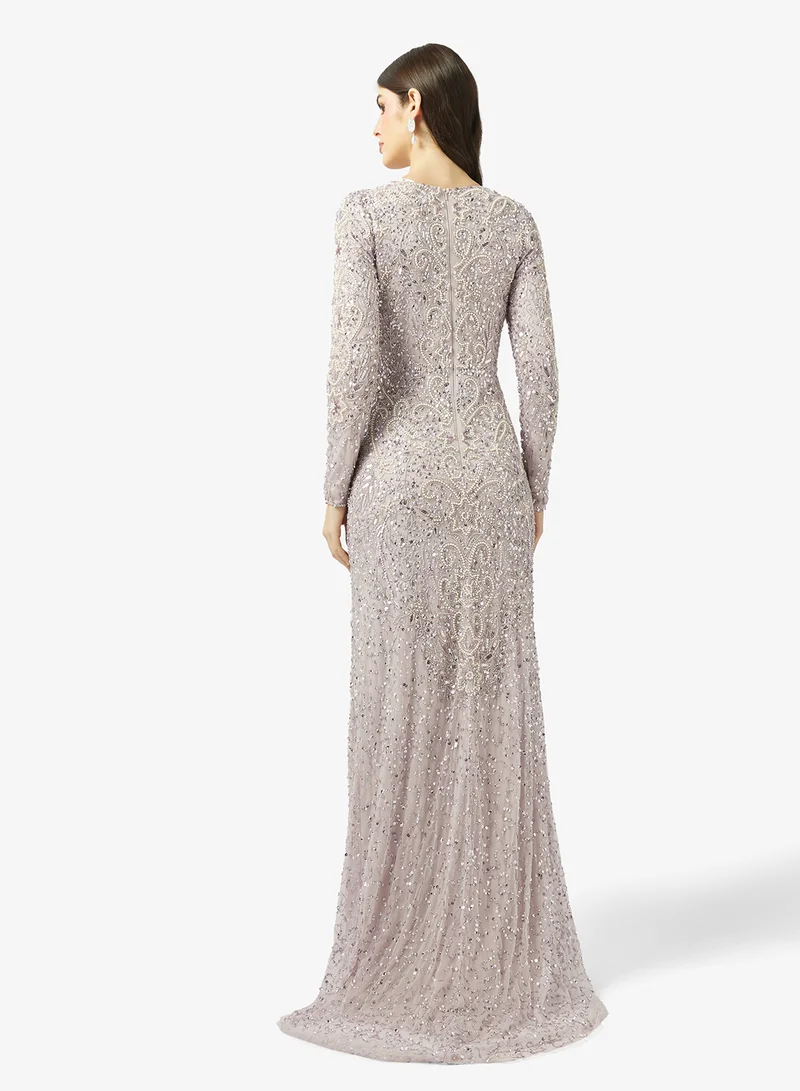 ماري فستان ماكسي بياقة قارب وترتر